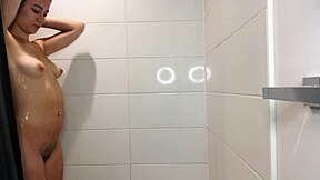 Petite Latina Nadia Angel's Steamy Shower Pussy Shave Routine