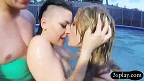 Teen Besties Deliver Wet Blowjobs and Poolside Drilling