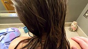 stepdaughter caught spying on stepdad blows him deep with creamy facial finish