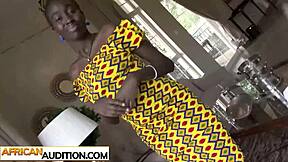 will this big dick friend make crystal's ebony tits bounce in casting fuck?