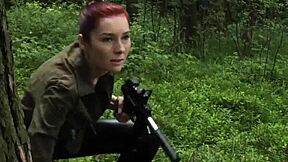 curvy sub chained outdoors dominated by lesbian mistress