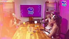 these latina milfs and teens lick lingerie in wild lesbian play