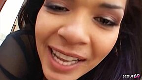 whoa slim girl in lingerie takes big cock cfnm casting!