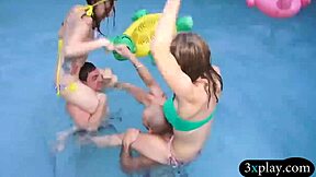 Teen Besties Deliver Wet Blowjobs and Poolside Drilling
