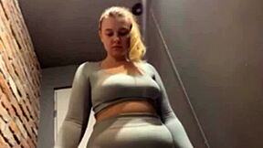 bbw with big ass and tits fucks hard in public gym