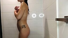 Petite Latina Nadia Angel's Steamy Shower Pussy Shave Routine