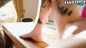 goth lesbians anal dildo stretching