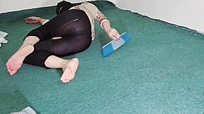 big ass indian maid shows curves through sheer black pajamas