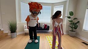 scarlett page bends in yoga for petite teen pounding