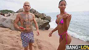 Lia Lin Papi Rodriguez Benny Banana Public Beach Threesome