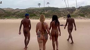 brunette latina fucked public copacabana beach everyone watches her tits bounce