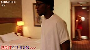 a young brunette neighbor gives her first big black cock handjob until he explodes everywhere