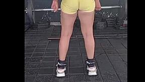 Does cute Colombian teen Nicole Medallo sweat in gym for doggystyle cum facials?