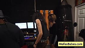 Natural Busty Brunette Nia Bleu Sucks And Fucks Rock Band's Sound Guy POV!