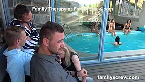 family orgy explodes with bareback cousin deepthroats and doggystyle cumshots!