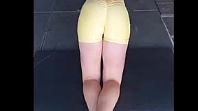 Does cute Colombian teen Nicole Medallo sweat in gym for doggystyle cum facials?