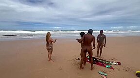 brunette latina fucked public copacabana beach everyone watches her tits bounce