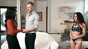 Wife Watches Petite Ebony Ana Foxxx Doggystyle Group Interracial Fuck!