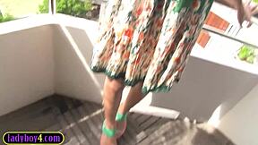 lyomi's bareback anal pounds her teen ladyboy ass sunny day