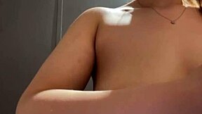 BBW Teen Squirts Publicly With Nipple Clamps
