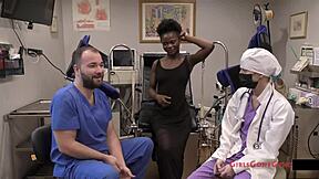 rina arem's gyno exam by doc tampa and nurse stacy got wild... gloves speculum spread!