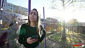 german scout picks up petite latina priscila belini for casting with perfect tits and rough fuck