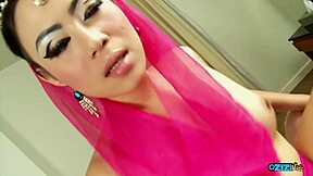 client watches her small tits bounce doggy pounding