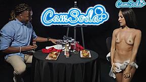 sexy petite milf milks flaming hot sauce on shaved pussy lips for BBC challenge parody 😋🔥