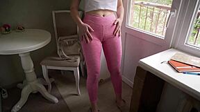 😏 naughty stepsis cameltoe bulges huge in tight yoga pants tease! 🧘‍♀️🍑