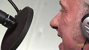 gorgeous brunette stripped fucked hard threesome two old men