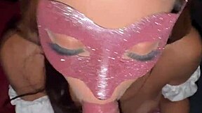 Skinny Halloween swinger wife takes monster black cock creampie while cuckold husband watches?