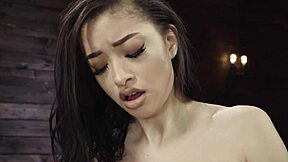 Skinny Brunette Machine Fucks Dildo Squirting Kink