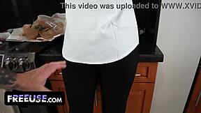 bossy stepmom... uh, turns her hung stepson into my-my personal sexcretary in kitchen doggystyle!!