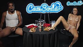 sexy petite milf milks flaming hot sauce on shaved pussy lips for BBC challenge parody 😋🔥