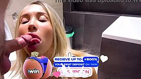 Student showers with muscular guy for wet creampie fuck