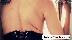 Dahlia fucks her tight wet pussy with dildo 💦😈