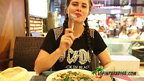 Perfect ass teen wants food then doggystyle pounding?