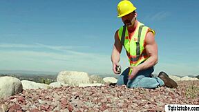 i hired construction hunk fer me n horny shemale bareback pounding