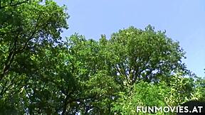 ever wonder how slim jackie tiefenbacher takes it deep in the forest?