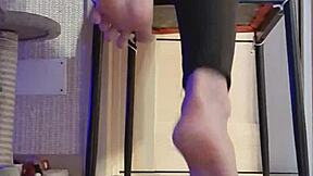 yo dirty british teen slut fingers pussy in shower leggings feet tease