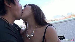 petite asian virgin seduced for first outdoor creampie by classmate