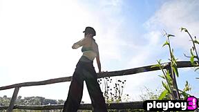 all natural french teen poses naked outdoors stripping sexy