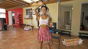 Skinny hooker Megan Rain craves Bryan Gozzling's extreme gaping sex backstage