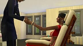 Indian stepmom massages virgin stepson after work turns into hot sex