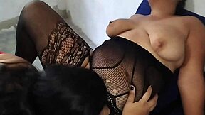 big ass stepmom tries lesbian lick and scissoring with busty stepdaughter for first time