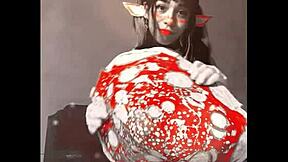 Bonneyuwu Cosplay Elf Teases Pantyhose And Skirt For Stepdad