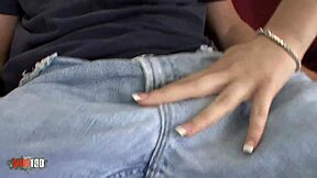 Petite teen gulps down old man's massive cum load after swapping