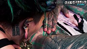 kinky alt pornstar teaches tattooed hippie first anal fingering