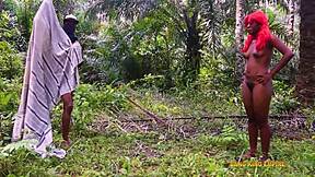 Intense passionate stroking ravages mature African big tits slut