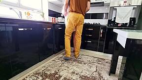 Horny Couple Fucks Hard Kitchen Quickie Orgasm!